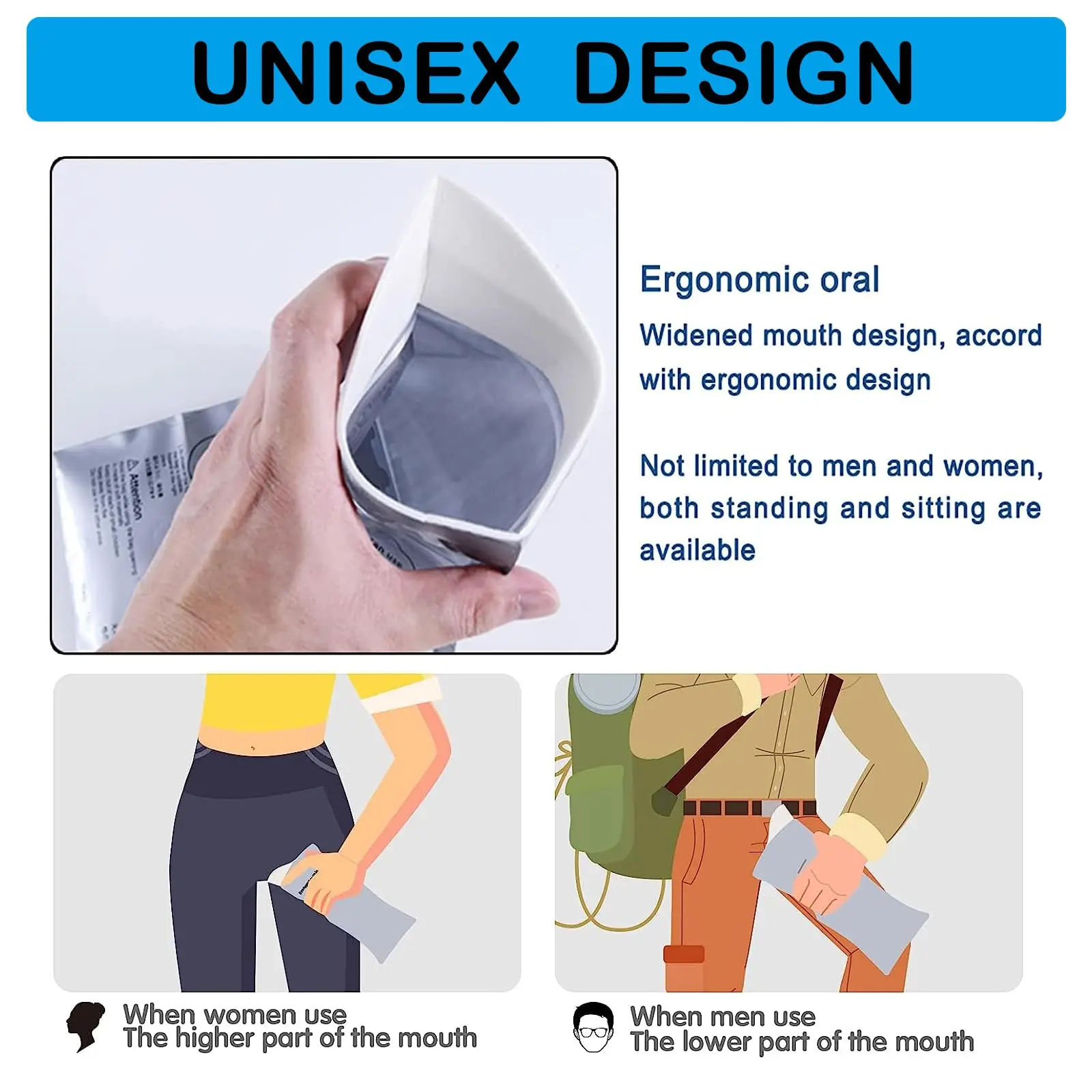 700ml Car Emergency Urine Bag Disposable Mini Toilet Bag Urine Container Portable Outdoor Travel Car Urinals for Men Women Kids