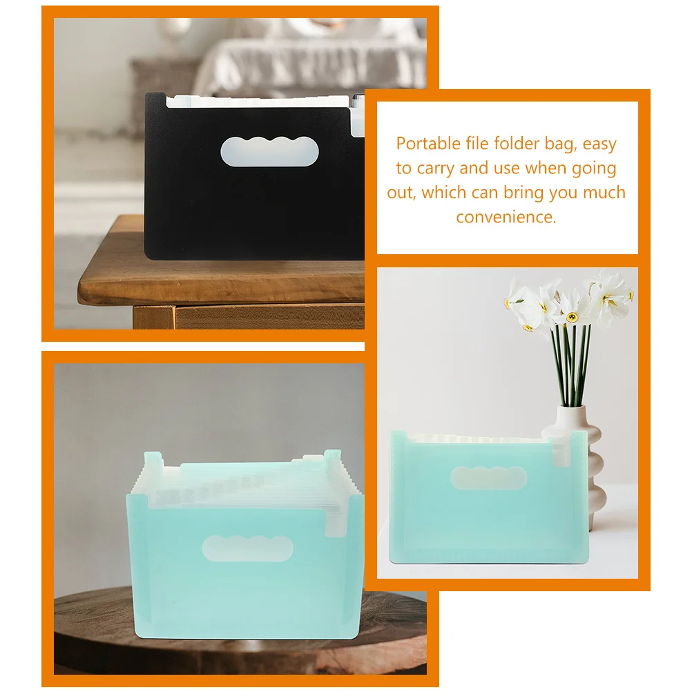 

2 Pcs A5 PP Material 13 Layers Blue Black File Folder ganizer Storage Bag For Documents Bills Receipts Home Office able