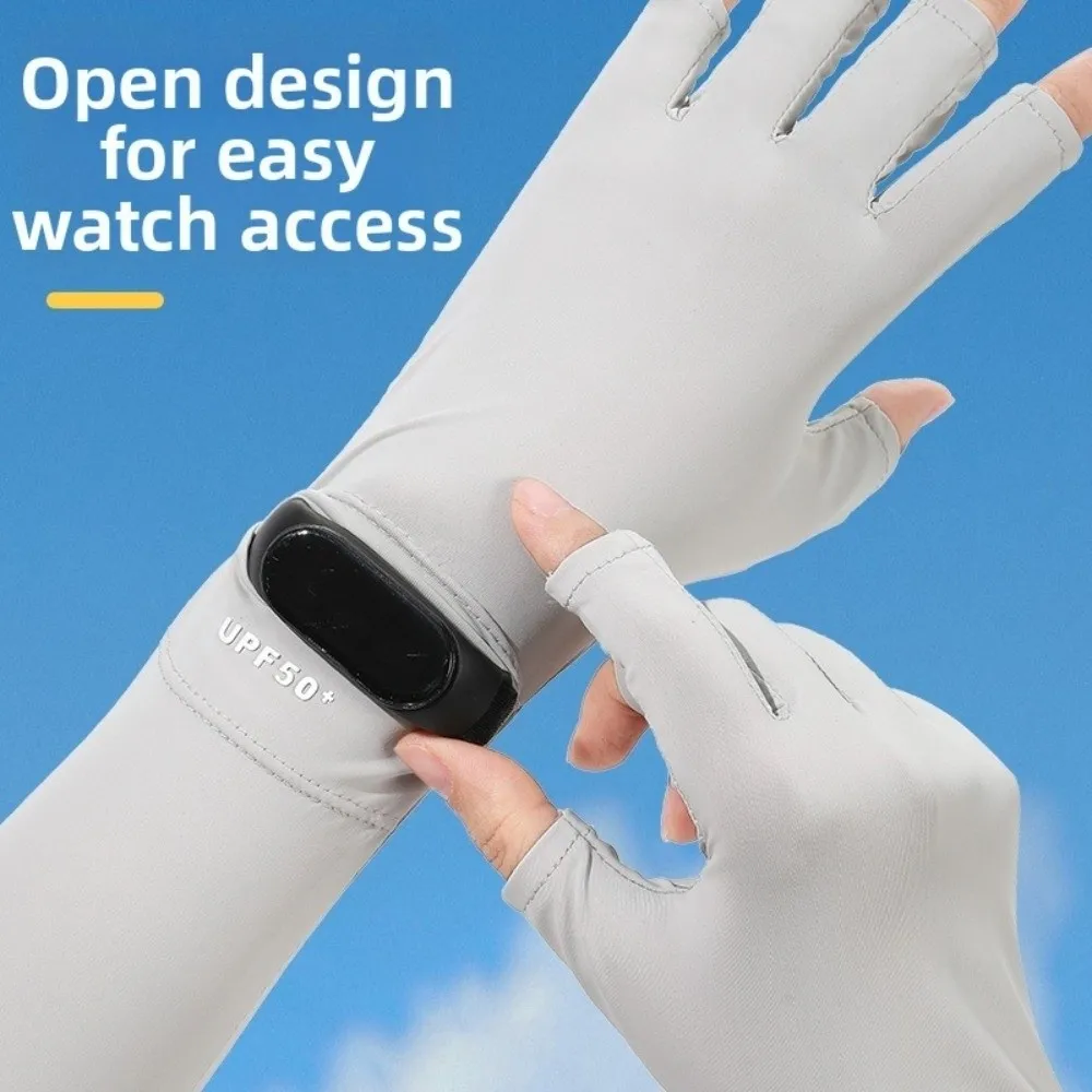 

Тонкие однотонные длинные рукава-накладки из ледяного шелка с защитой от скольжения, охлаждающие, эластичные, летние, для езды на велосипеде