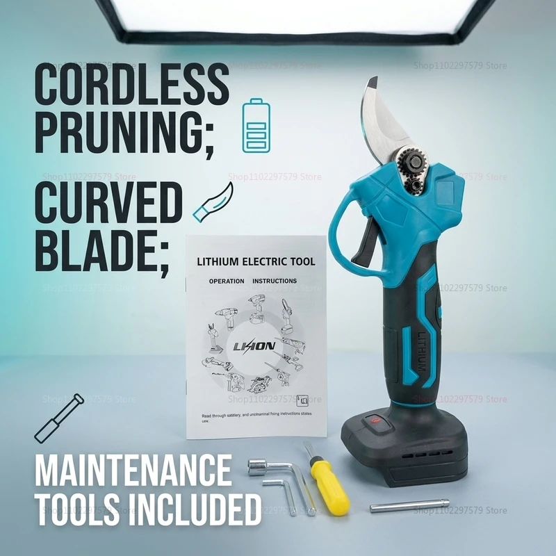 Cordless Lithium Electric Fruit Tree Pruner Bonsai Pruning Shears Garden Branch Cutter for Home Gardening trimming and pruning