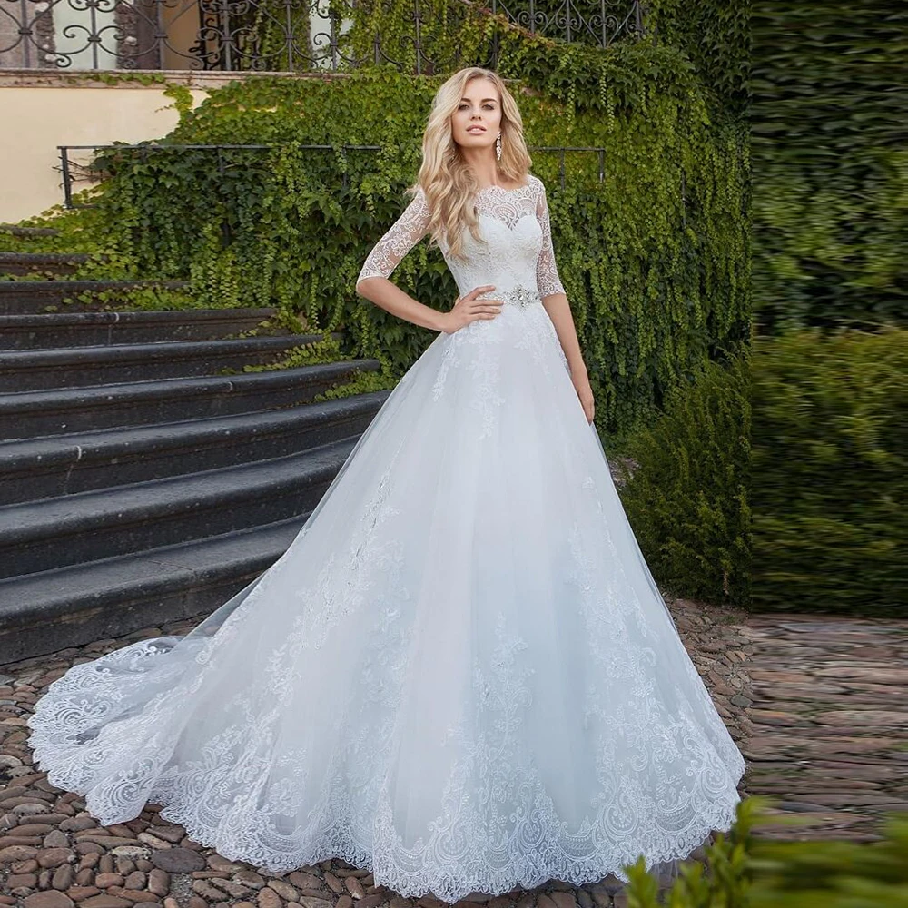 

Модные свадебные платья без бретелек с кружевом 2025 Свадебные платья трапециевидной формы для женщин с коротким рукавом Простое платье Vestido De Novia 2025