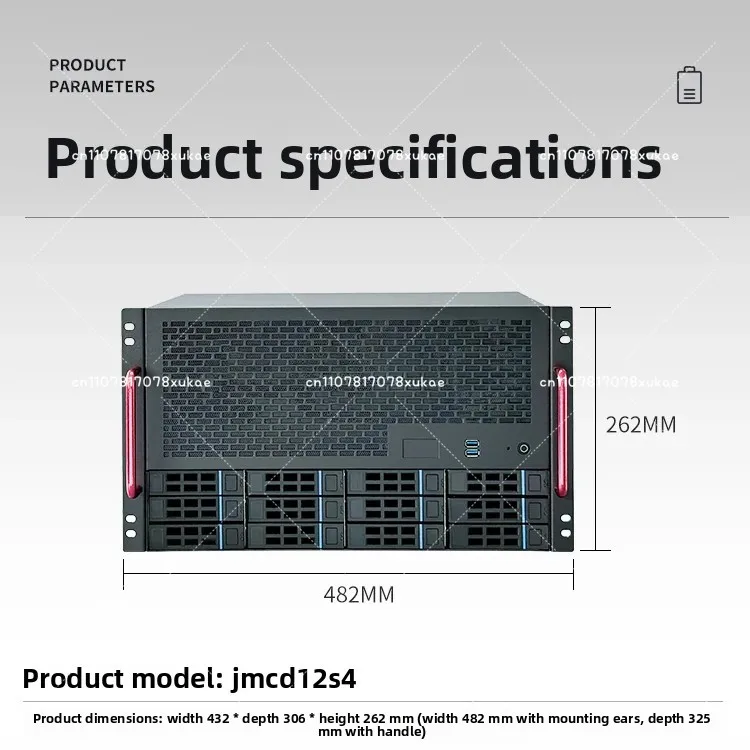 12 Bay NAS Chassis ATX اللوحة الأم PSU متوافقة مع 8 فتحات كاملة الارتفاع Enterprise AIO Server Case حل تخزين منزلي ​