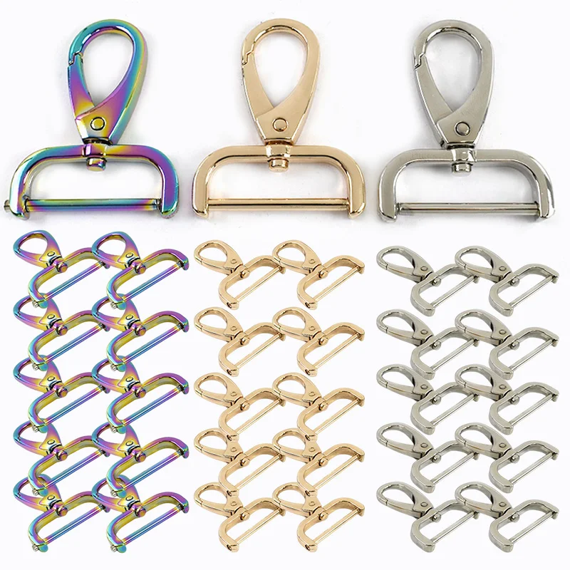 

8Pcs 13-38mm Detachable Swivel Lobster Clasp Metal Buckles for Keychain Dog Collar Removable Snap Hook Bag Strap Carabiner Clips