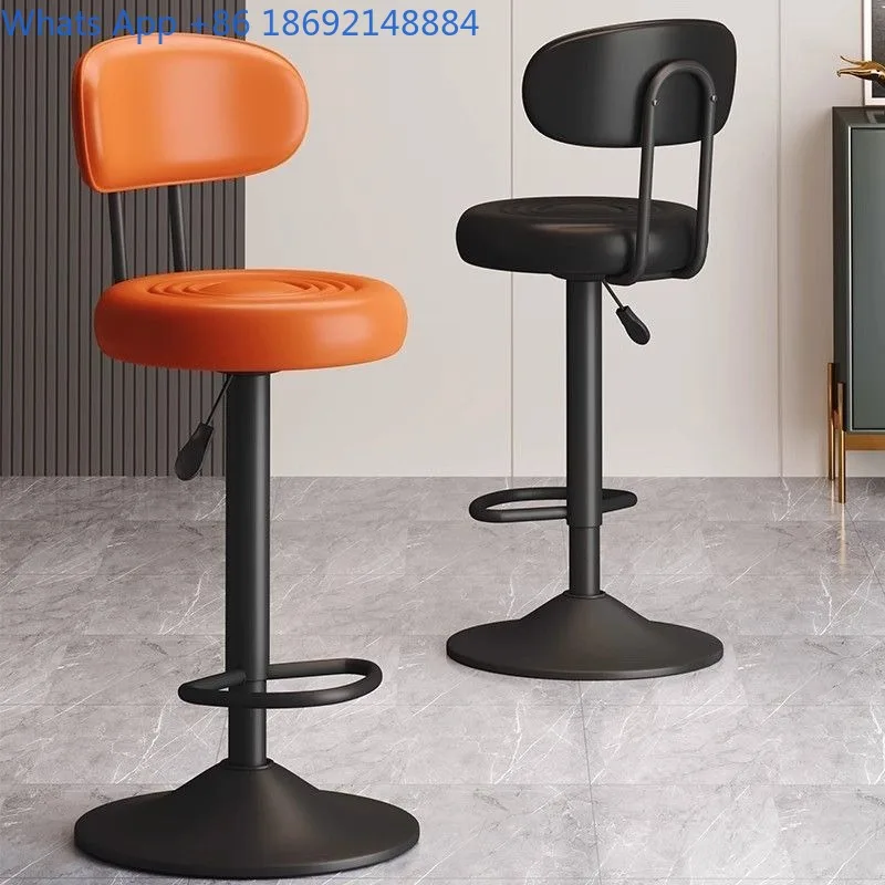 Bar Stool Simple Swivel High Stool Bar Chair Cashier Front Desk Adjustable Backrest High Stool