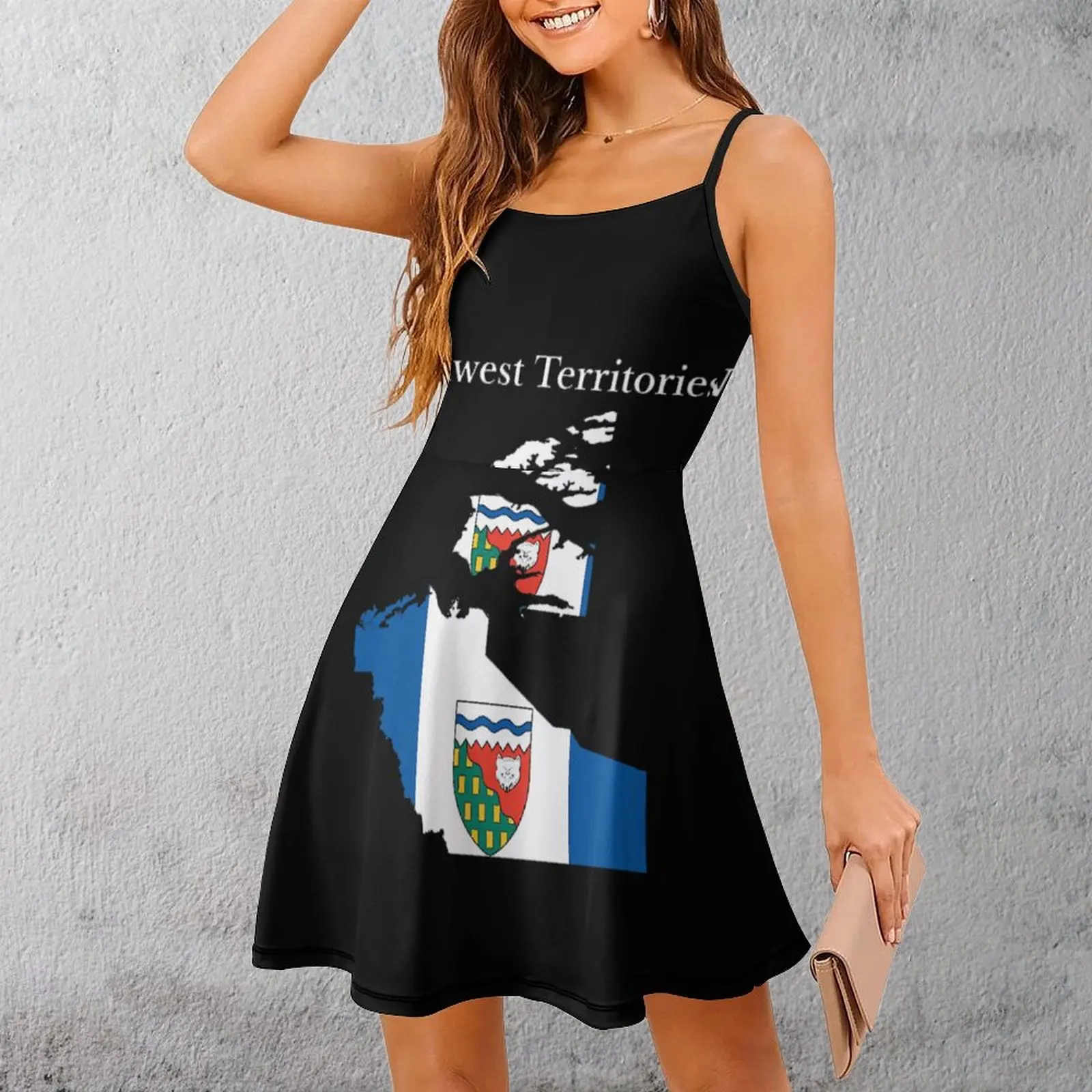 Northwest Territories Flag Map, NT, Canada Novelty Sexy  Woman's Dress Women's Sling Dress Cool Cocktails The Dress