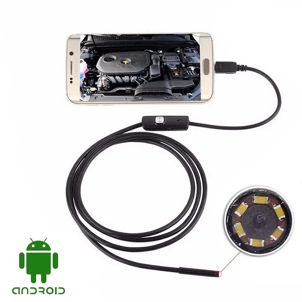 5.5MM Endoscope Camera Flexible Waterproof Mini Industrial Endoscope Camera With 6 Adjustable LED For Android Phone PC