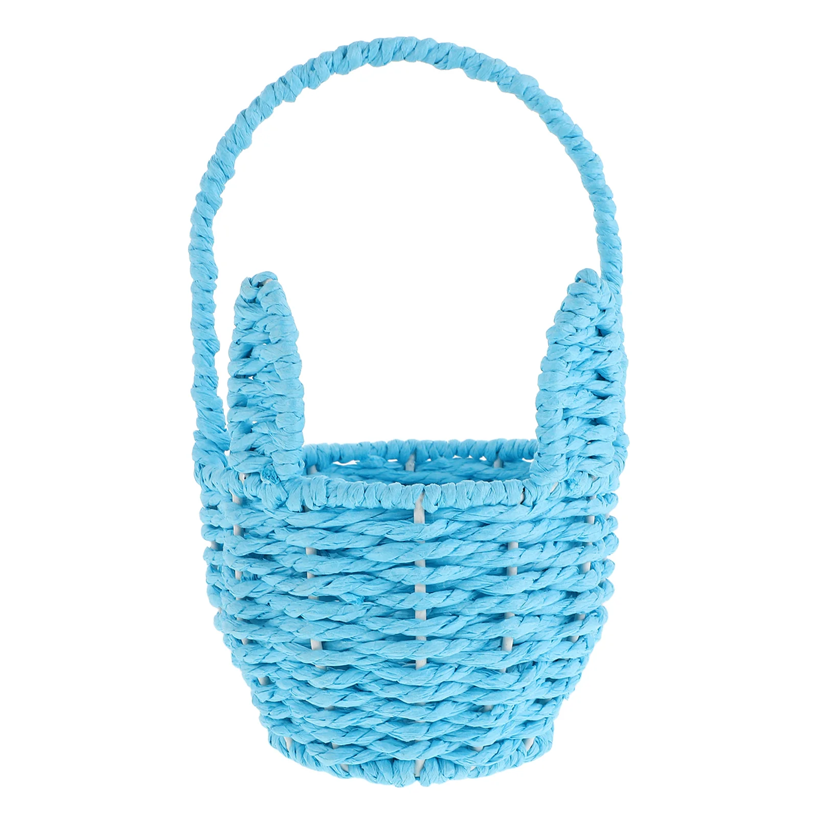

Small Basket Woven Basket Flower Basket with Cartoon Ears for Weddings and Parties Cute Storage Basket for Candy and Gifts