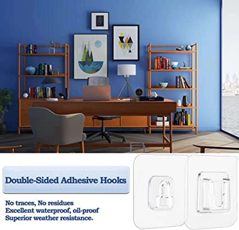 5/10 Pair Double-Sided Adhesive Wall Hooks Hanger Strong Transparent Hooks Suction Cup Sucker Wall Storage Holder For Kitchen