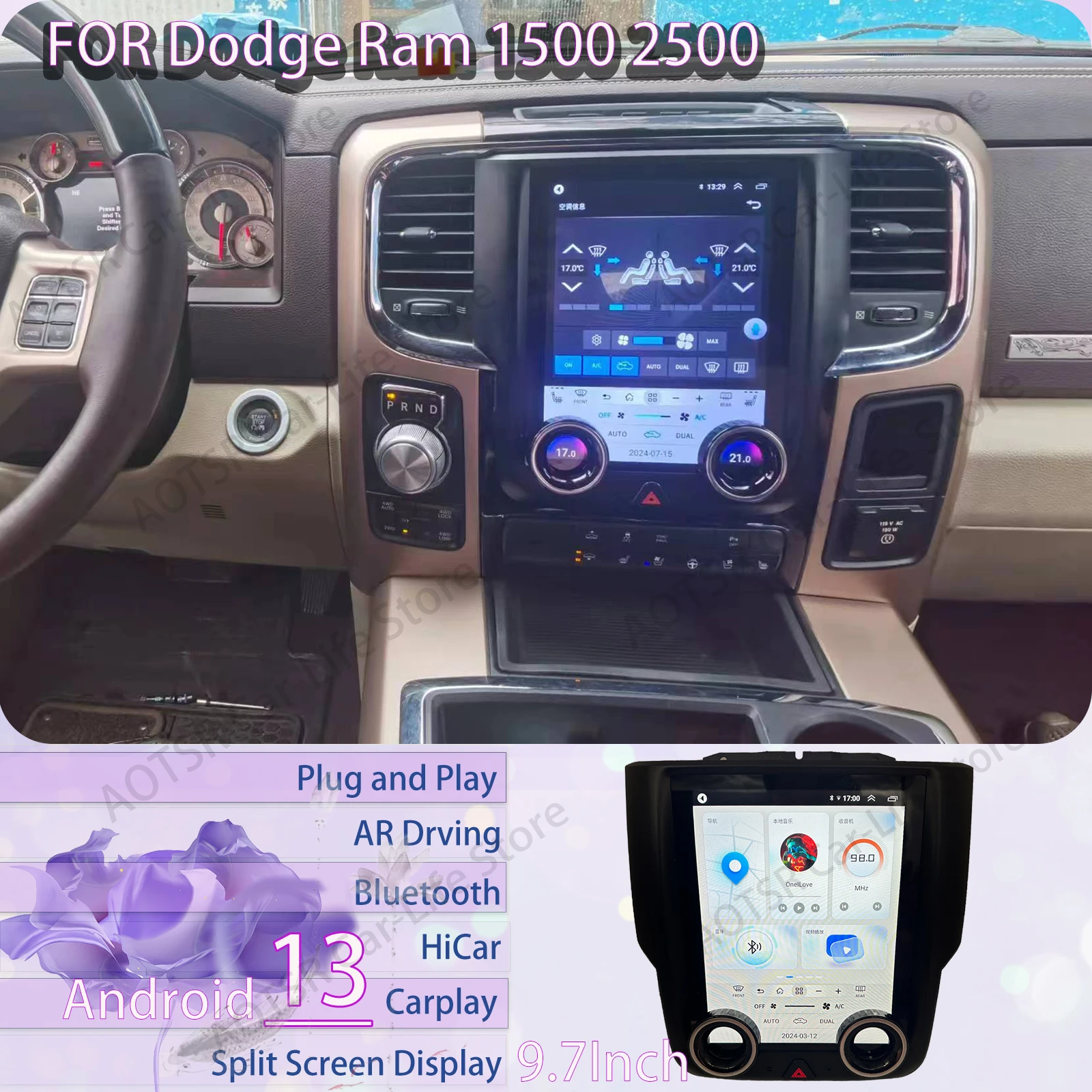 

Вертикальный экран Автомобильный мультимедийный Android для Dodge Ram 2013 2014 2015 2016 ~ 2018 Автомобильный GPS-навигатор стерео радио головное устройство