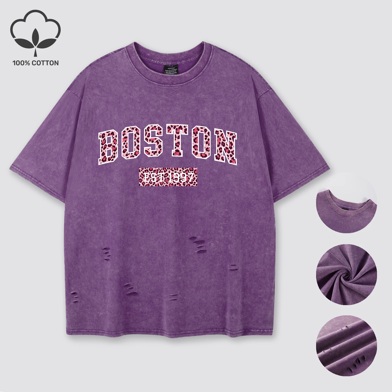 

Розовые футболки с леопардовым принтом Boston, женские мягкие хлопковые футболки, уличная футболка в стиле хип-хоп, креативный модный топ унисекс