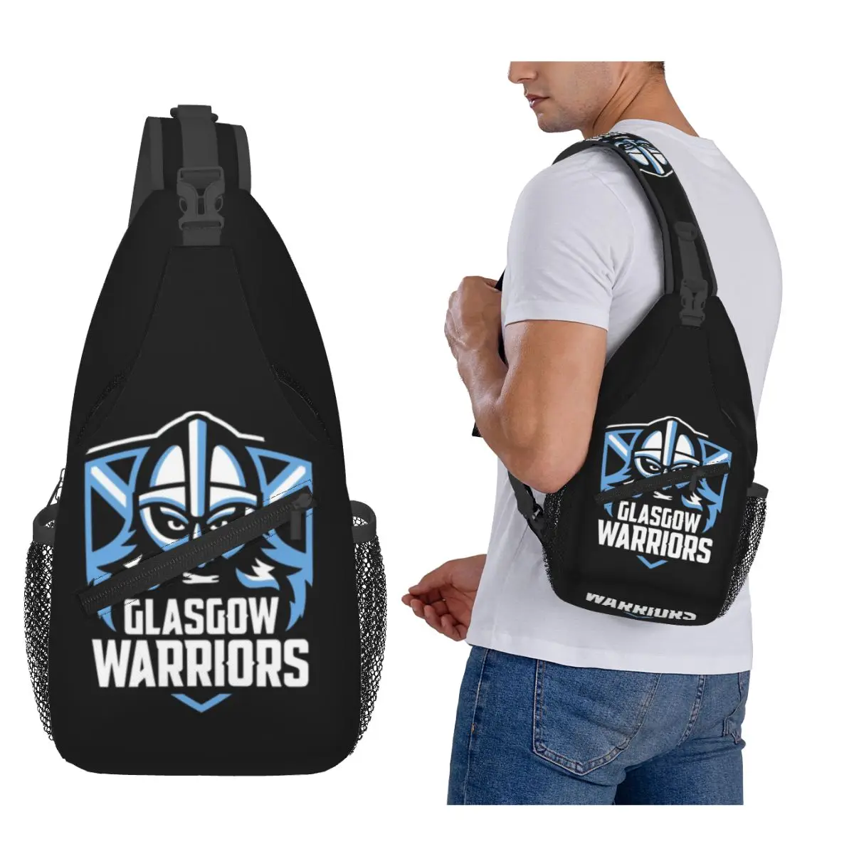 

Glasgow Warriors Icon Chest Bag Men Sling Crossbody Backpack Chest Bag Traveling Hiking Daypack Shoulder Bag