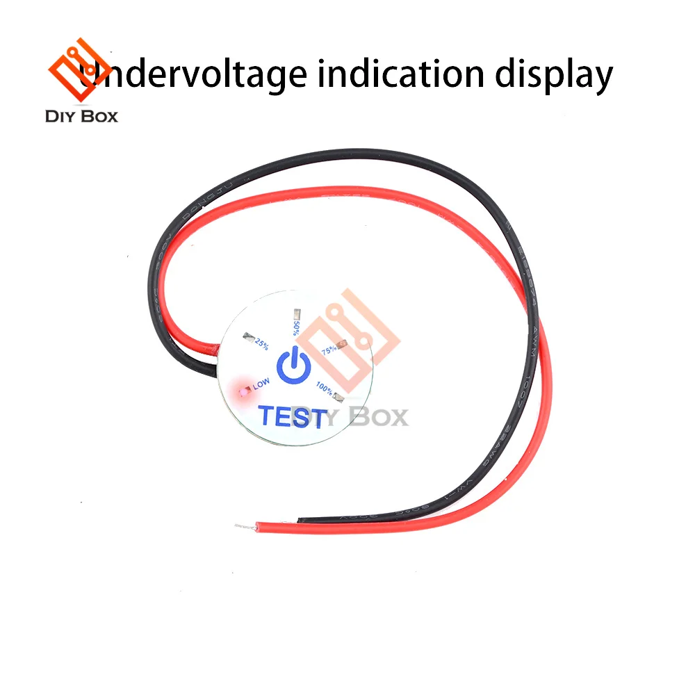 Round Battery Capacity Indicator Power Level Display 1S 2S 3S 4S 5S 6S Lithium Battery 12V Lead Acid With Undervoltage Warning