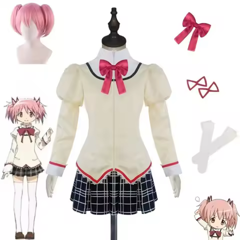 Puella Magi Madoka Magica Anime Cosplay Costume Kaname Madoka Akemi Homura Miki Sayaka Tomoe Mami Sakura Kyouko school uniform