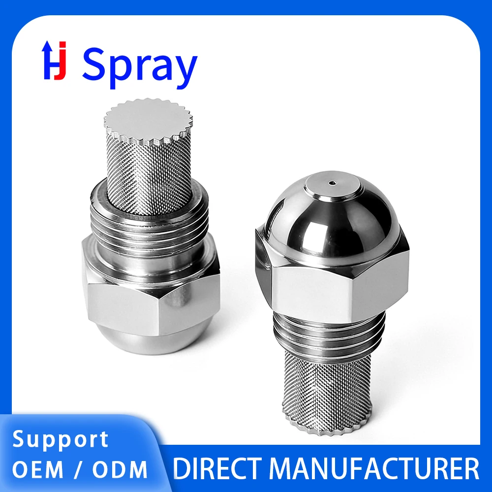Huajue 1/4-inch external thread stainless steel high-precision atomizing nozzle for agricultural cooling and dust removal.