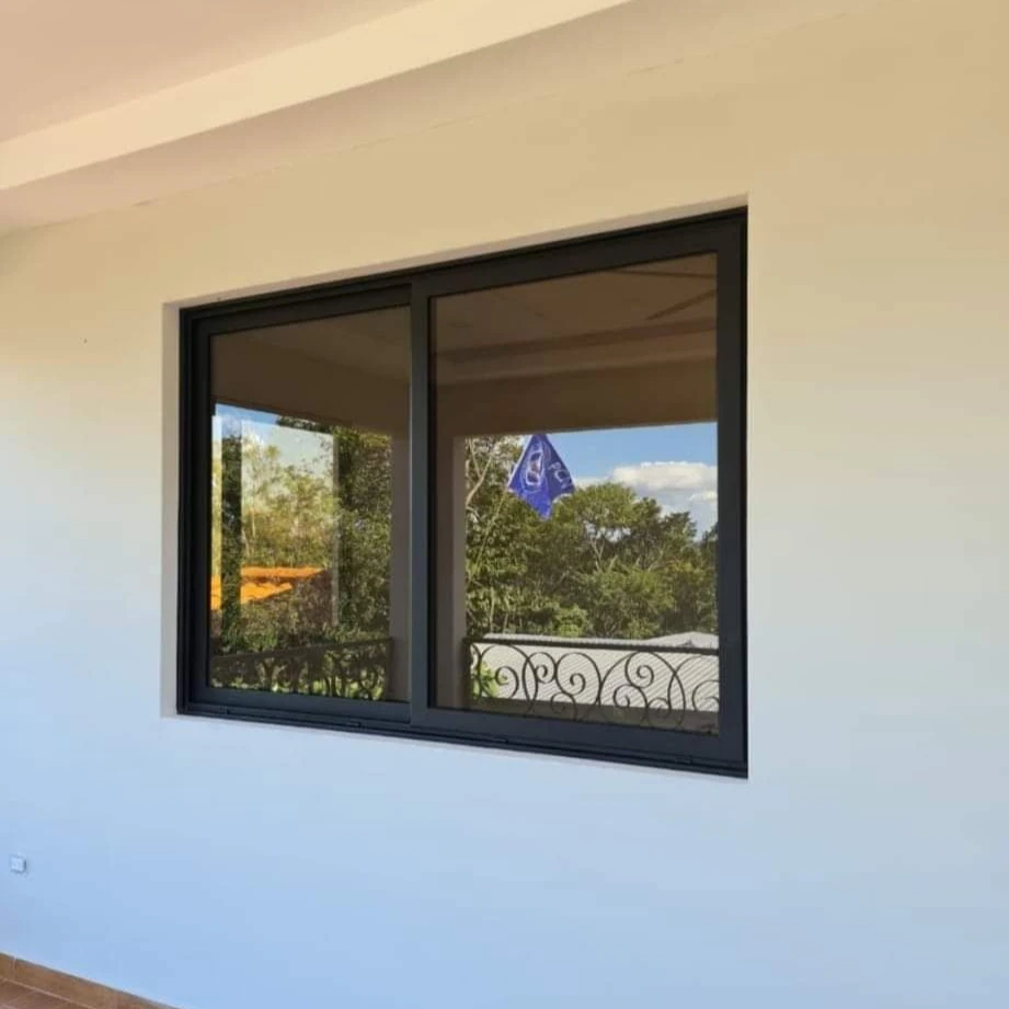 Aluminum Sliding Window Energy Efficient 3 Tracks Slide Smoothly Double Glazed Glass Windows Waterproof Sliding House Windows