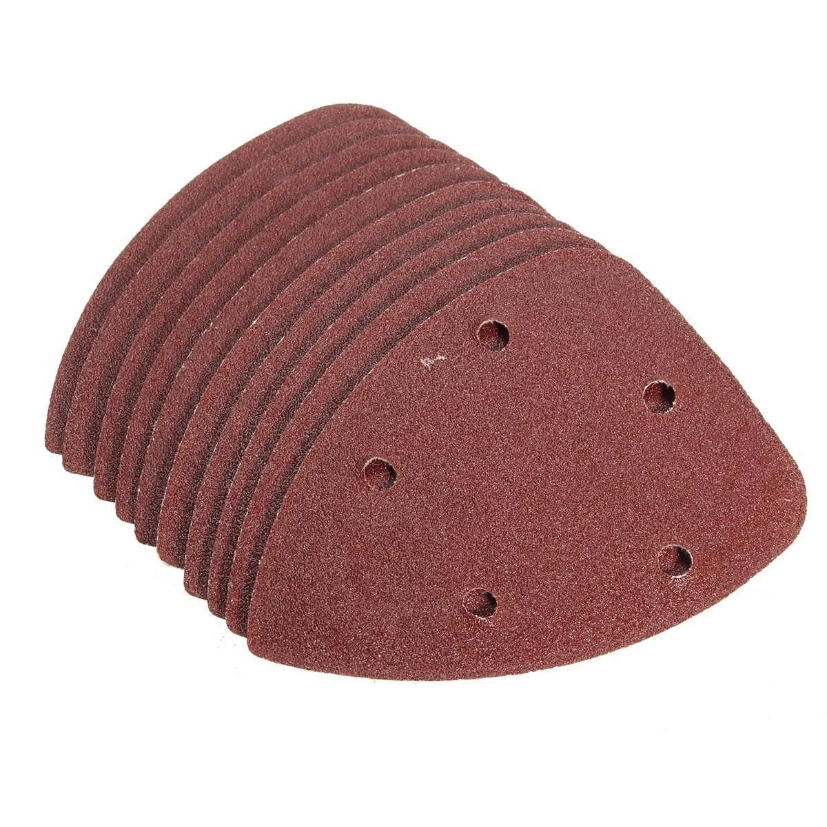 

50pcs Peach Heart Sandpaper Triangles Non Woven Abrasive Discs Hook Loop Cleaning Finishing Blending Deburring Car Drywall
