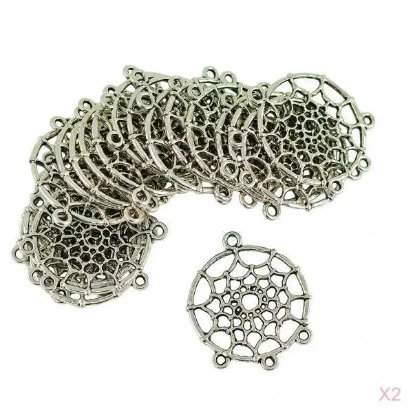 Jewelry Connectors Tibetan Silver Charm Pendant Bail Mesh Pendant for DIY Bracelets Earrings Accessories