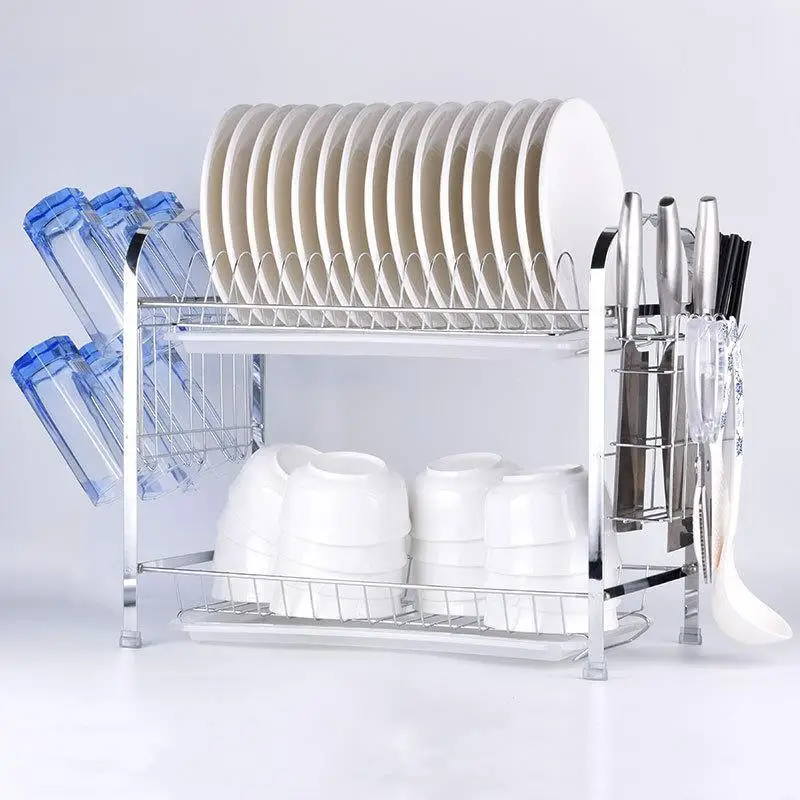 modern-simple-kitchen-storage-rack-dish-drainer-plate-cup-holder-bowl-stand-utensil-box-two-layer-door-style-bowl-holder
