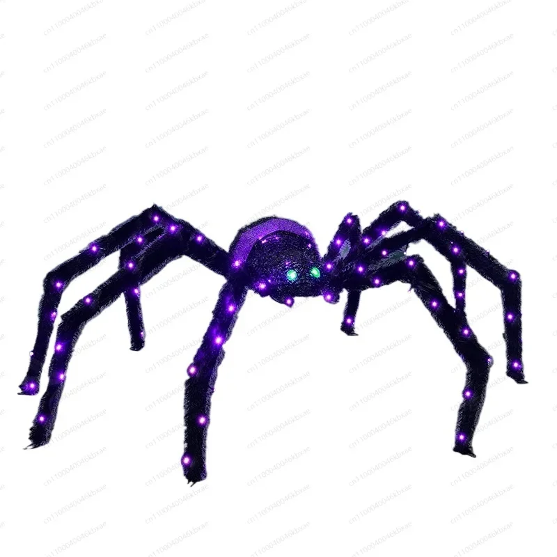 Special Halloween Spider Props Outdoor Haunted House Steel Wire Haunted Festival Venue  LED
