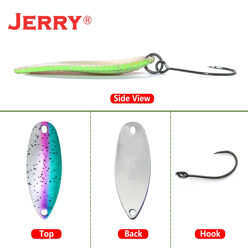 Jerry Sagitario-cuchara de Pesca de fundición, cebo de Metal de latón ultraligero para agua dulce, trucha, Lucio, lubina, lago, Spinning, 2g, 3,5g,