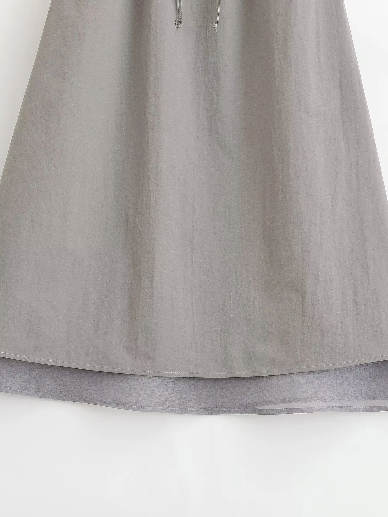 AOMO 2026 Women Gray Patchwork Skirt Strethy Waist Female Skirts QN151