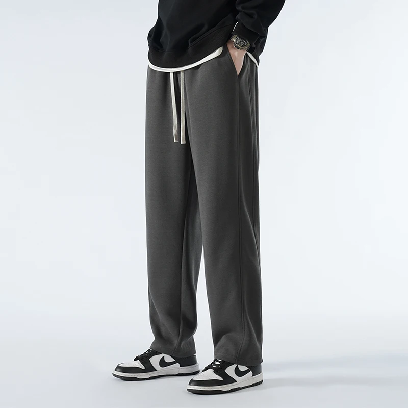 Calças largas de jogger, moletom micro flared, calças de algodão, neutro, design de personalidade ao ar livre, coreano, outono, 2021