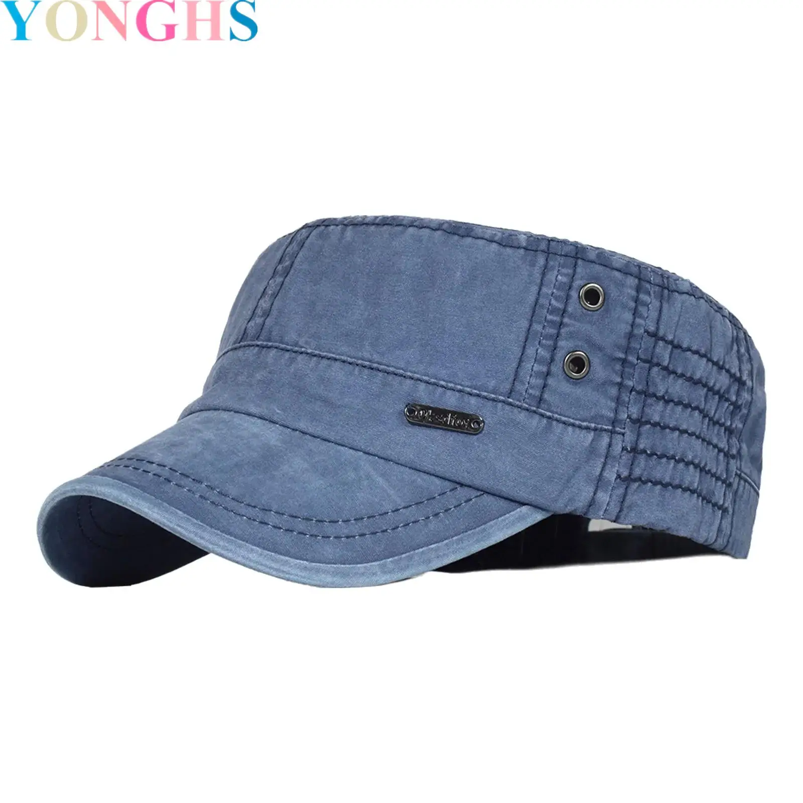 

1Pcs Men Women Flat Top Hat Wide Brim Adjustable Cap for Outdoor Travel Camping Hiking