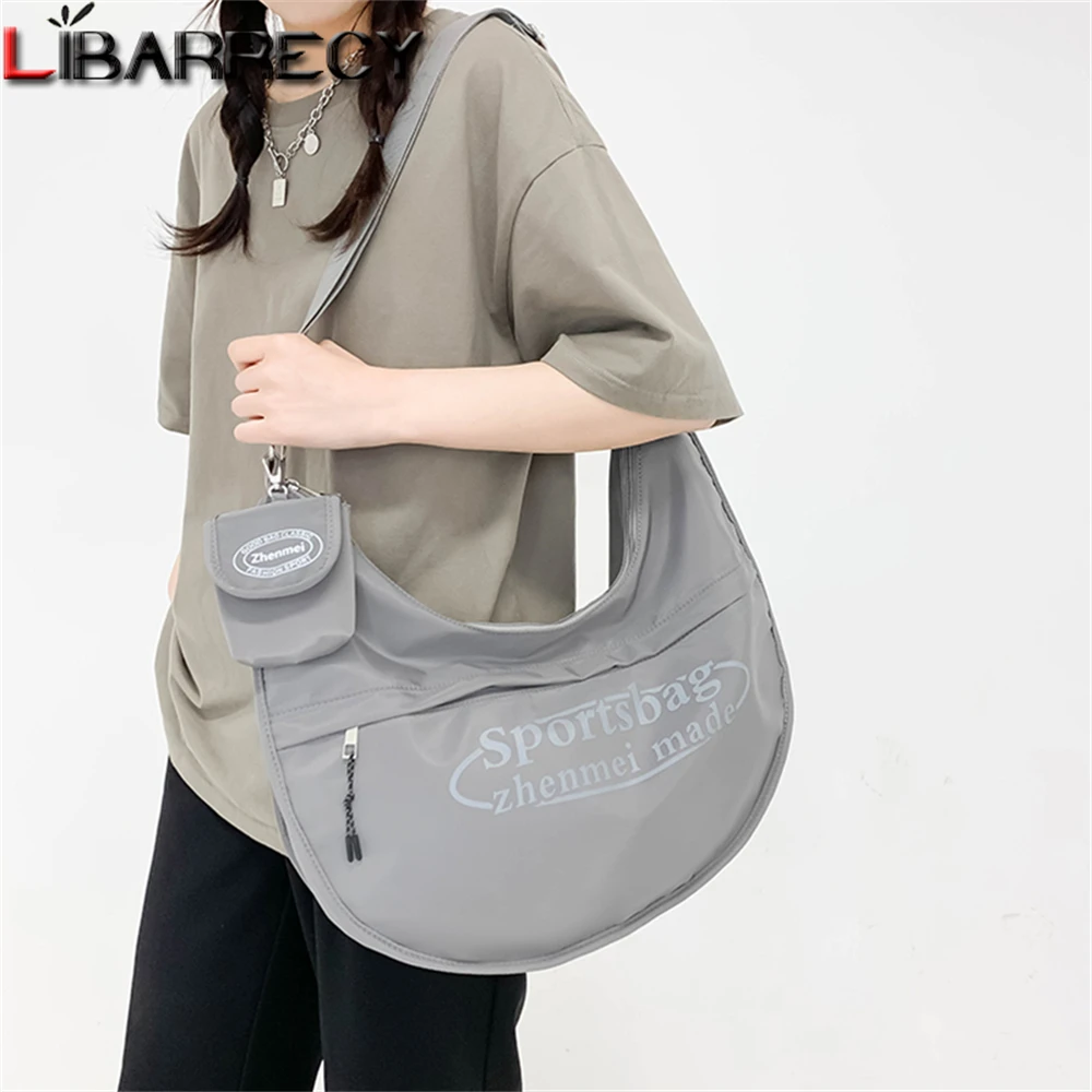 

High-capacity Ladies Half Moon Bag Quality Nylon New Ladies Shoulder Bag Solid Color Fashion Women Crossbody Bags Bolsa Feminina