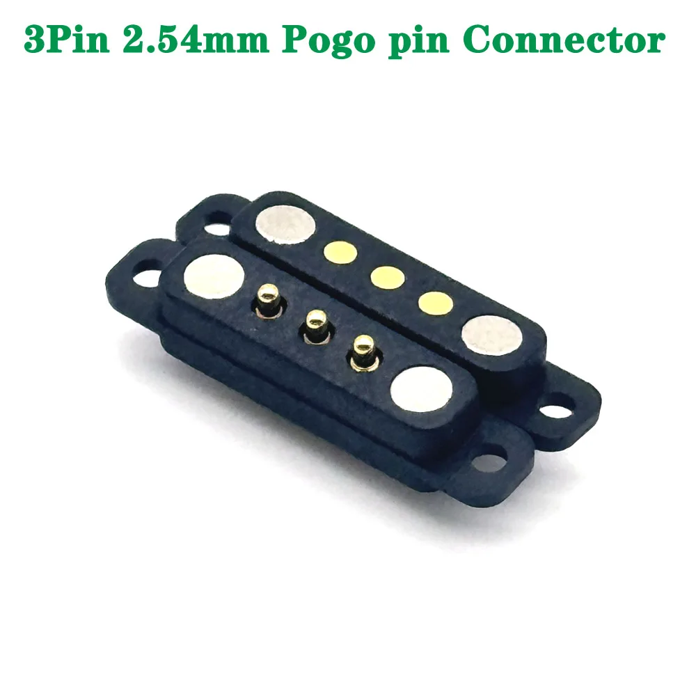 

1sets 3Pin With ears Waterproof DC Magnetic Pogo Pin Connector 1A Pogopin Male Female Spring Loaded DC Power Socket 3P