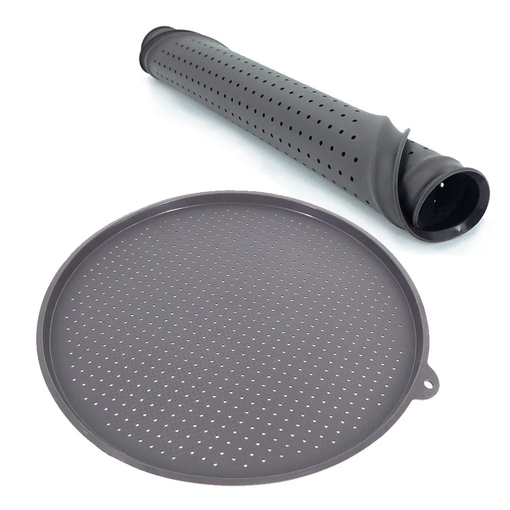 34.5cm Round Pizza Pan Dish Pizza Baking Pan Food Grade Silicone Mesh Tray Plate Pizza Pan Tray Mould Bakeware Baking Tool