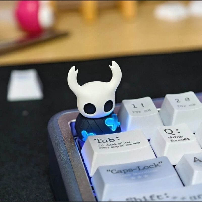 

Колпачок для клавиш The Hollow Knight, прозрачная индивидуальная смоляная клавиатура, игровая клавиатура с перекрестной осью, индивидуальный колпачок для ключей Esc, крепление