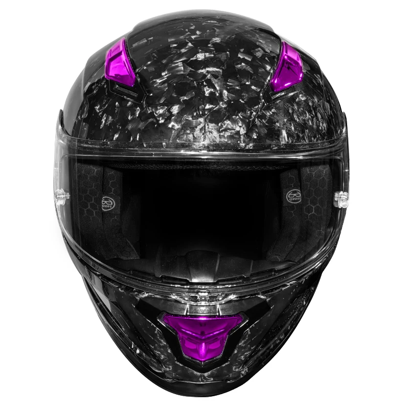 Factory Direct Forge Finish Carbon Fiber Helmet - 3C&DOT, Impact-Resistant