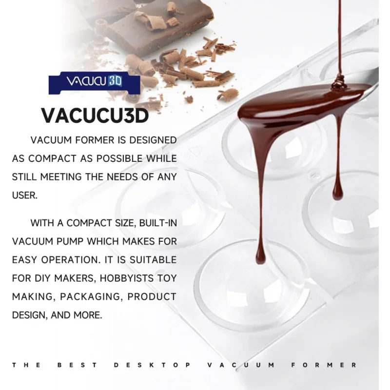 NEW1-A3(297mm×420mm/16.54x11.69인치) 데스크탑 진공 성형기, 교실 주방에서 프로토타입 몰드 및 캐스트 제작