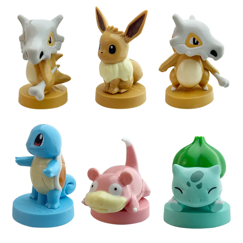 Pokemon figurine Bulbasaur original Anime Figure stamp seal 4 to 6cm Pikachu Charmander Squirtle Eevee elf tomy small Toy child