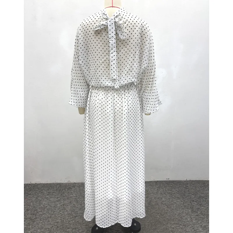 New African Fashion Women Two Piece Set Dot Printed Loose Blouse Top And Skirts Set image 6