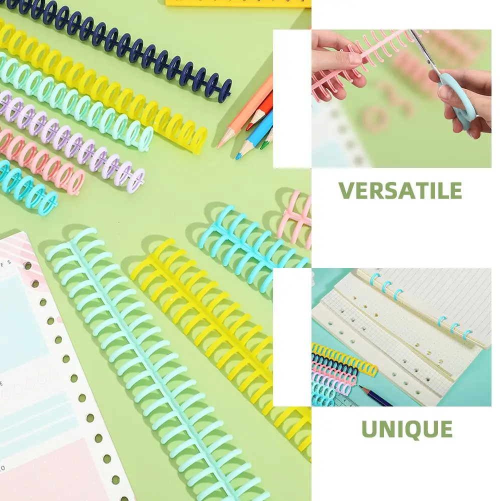 30 Pcs Binding Ring Paper Holes Book Machines Binder Spiral Combs Inserts Coil Notebooks Supplies Plastic Versatile Use