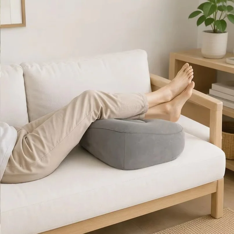 Inflatable Pvc Foot Rest Message Pillow Leg Support Cushion For Travel Office Home Under Desk Airplane Car