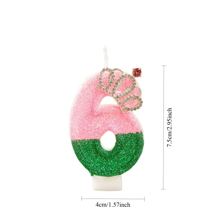 Digital Candle Witch Crown Pink Cake Plugin Birthday Smokeless Handmade Painted Candle