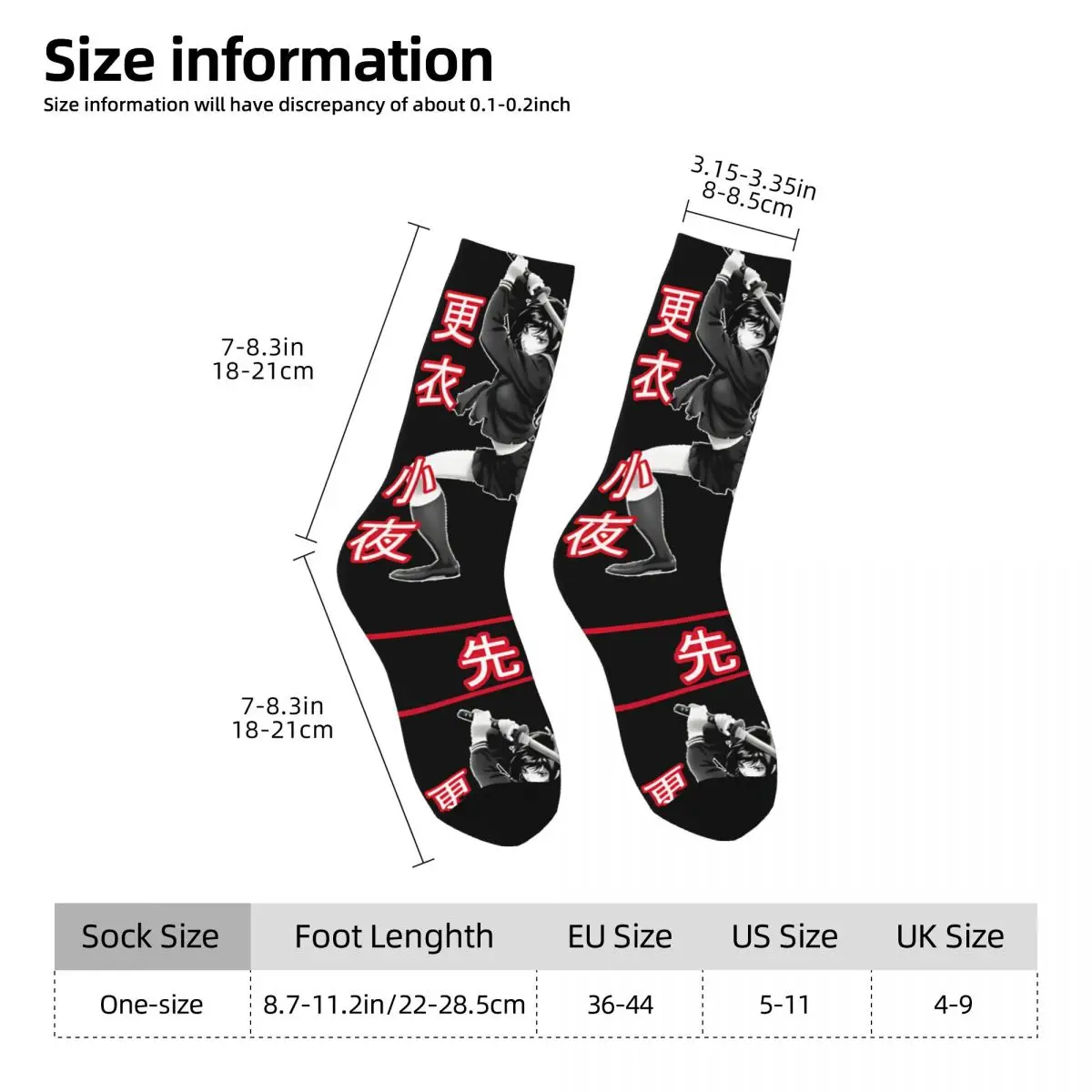 Funny Crazy compression Anime Sock for Men Hip Hop Vintage B-Blood-C Happy Seamless Pattern Printed Boys Crew Sock Casual Gift