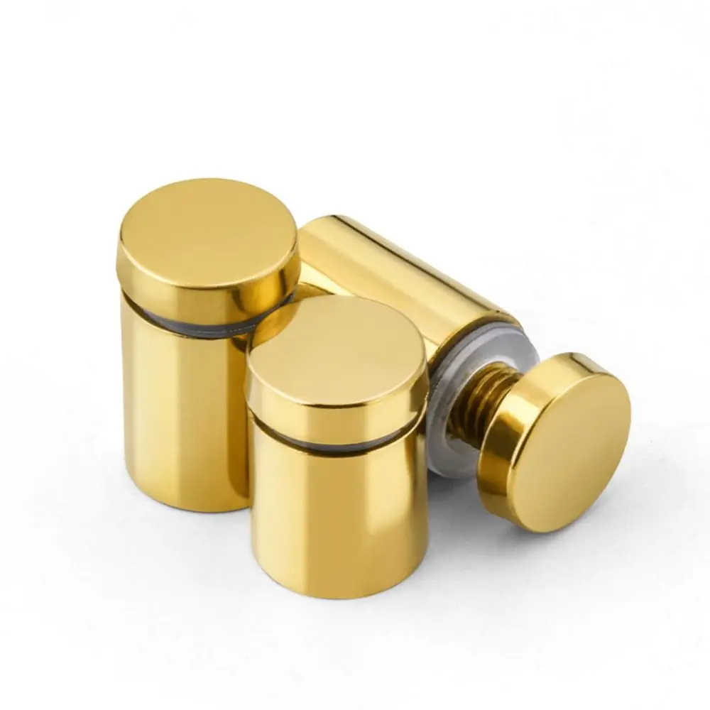 ตะปูโฆษณาสแตนเลส 4 ชิ้น สีเงิน/ทอง/ดำ สำหรับยึดแผ่นอะคริลิก แข็งแรง ทนทาน ป้องกันสนิม