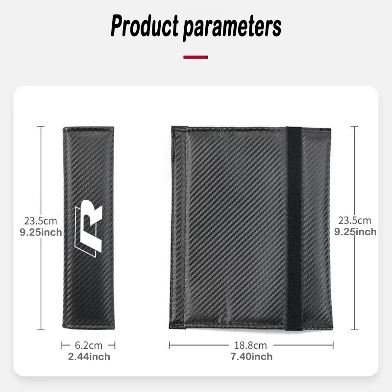 Housse de ceinture de sécurité en Fiber de carbone, 2 pièces, épaulettes pour VW Volkswagen R RLine GTI GTD Golf 6 7 5 4 3 2 8 MK4 MK6 MK7 MK5 MK3