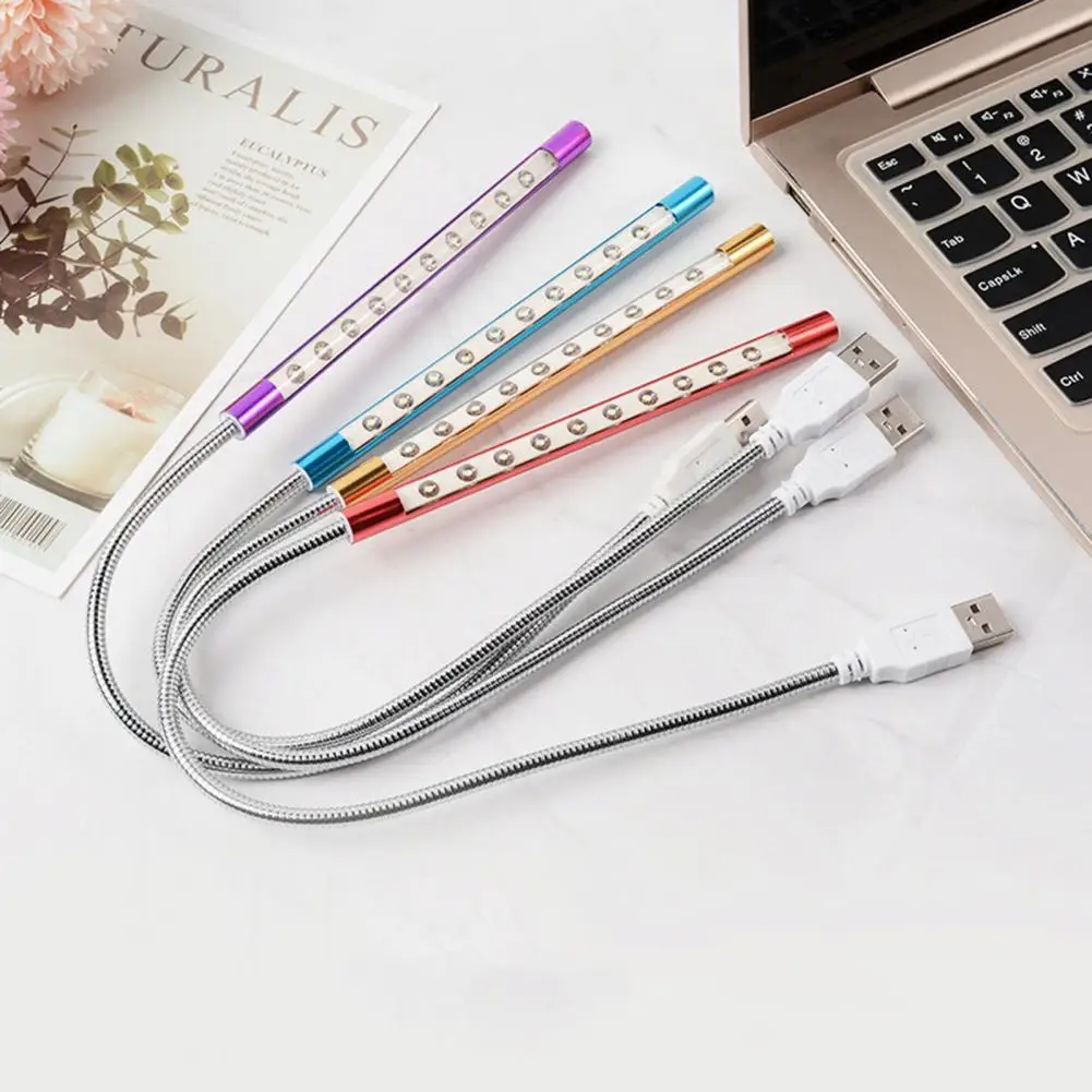 Lámpara LED de alto brillo sin parpadeo, protección ocular, iluminación Plug and Play, no deslumbrante, aleación de aluminio, Mini USB de Metal
