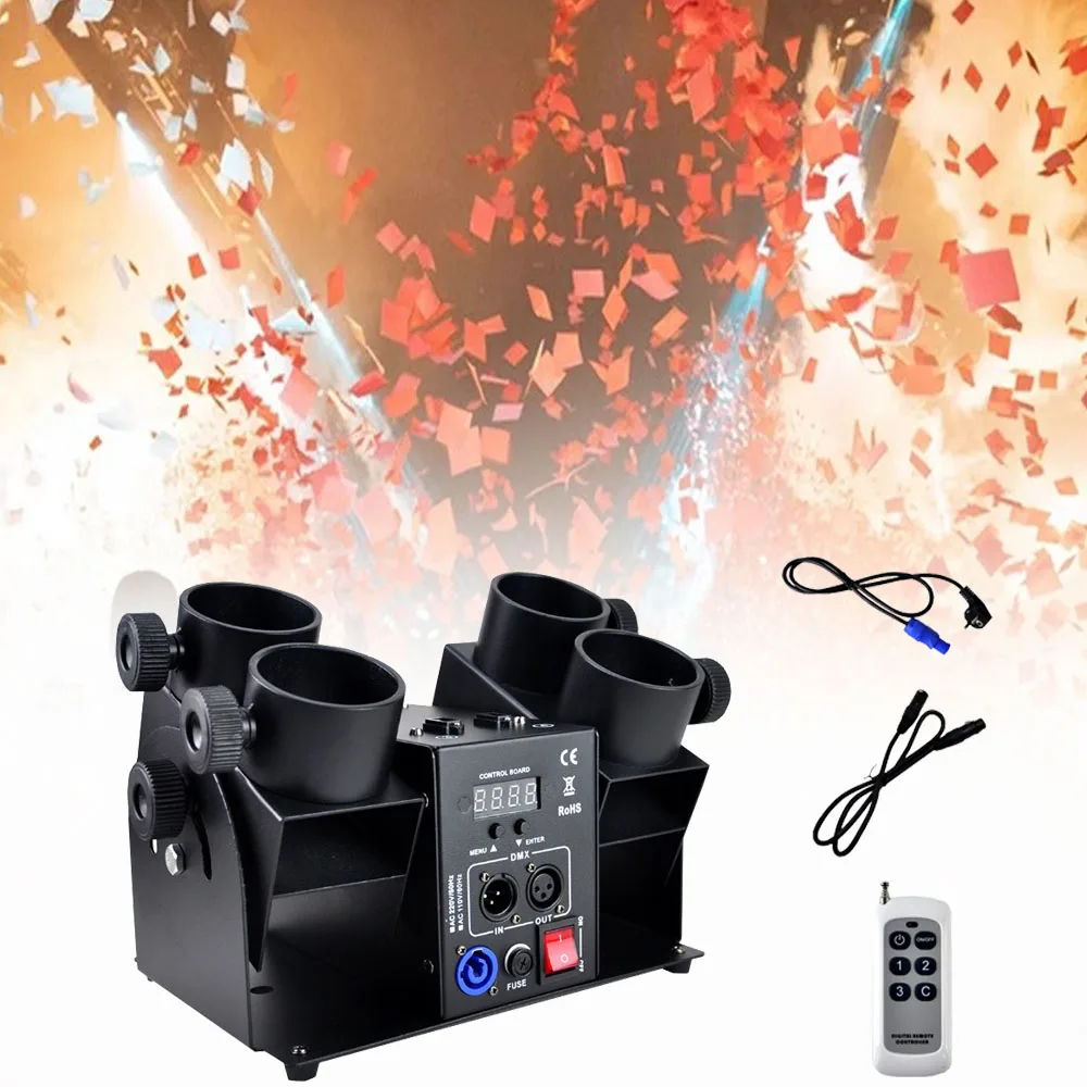 

4 Shots 1 Shot Streamer Launcher Confetti Machine DMX512 & Remote Control Wedding Machine Confetti Cannon Stage Christmas Show