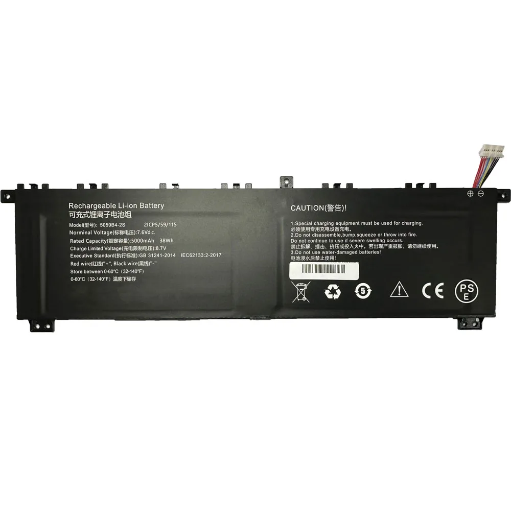 5059B4-2S 21CP5/59/115 7.6V 38Wh 5000mAh Laptop Battery For Chuwi GemiBook XPro 14 CWI574 10 holes 8 wires