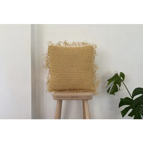 Galia Design Straw Raffia Tassels Pillow decorate