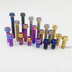 1pc Titanium Ti Bolt Screws Torx Head Flange Bolts Screws M6x10/15/20/25/30/35/40mm Screws Thread Pitch 1.0mm Motorcycle Bolts