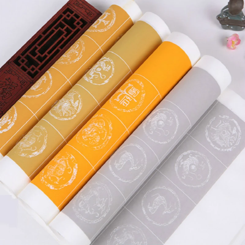 Pastel Wadang Grid Xuan Paper Brush Pen Calligraphy Creation Thicken Half-Ripe Rice Paper Chinese Calligraphy Competition Papier