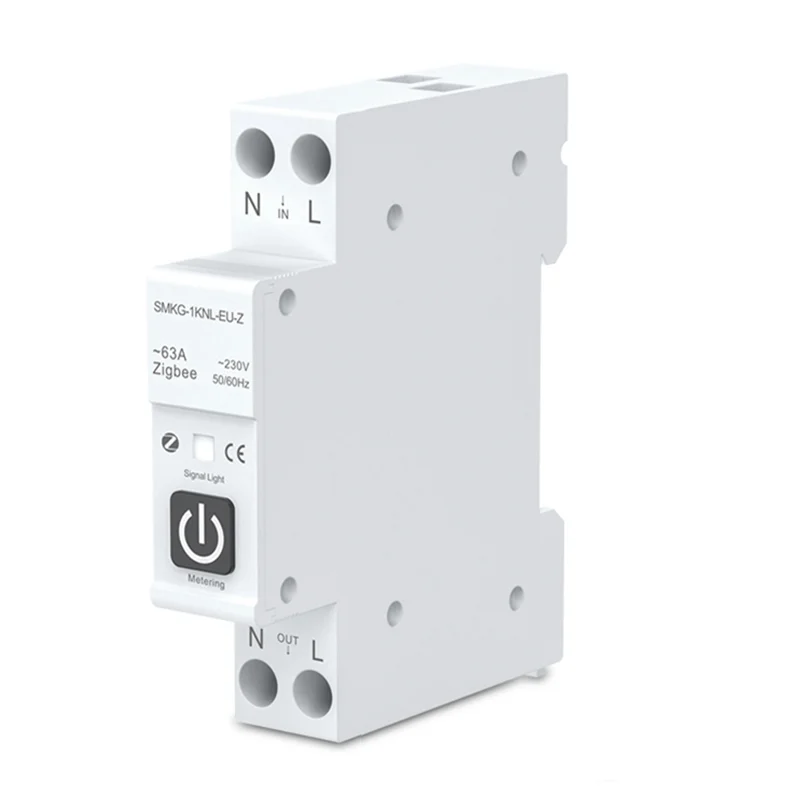 TUYA 63A 1P+N Zigbee Smart Circuit Breaker With Metering Smart Home Wireless Remote Control Smart Life Alexa Home-Y47A