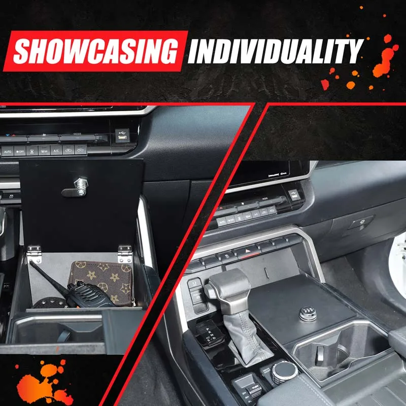 For Toyota Tundra/Sequoia 2022+ central storage slot lock cover storage box password lock cover low-end version auto accessories