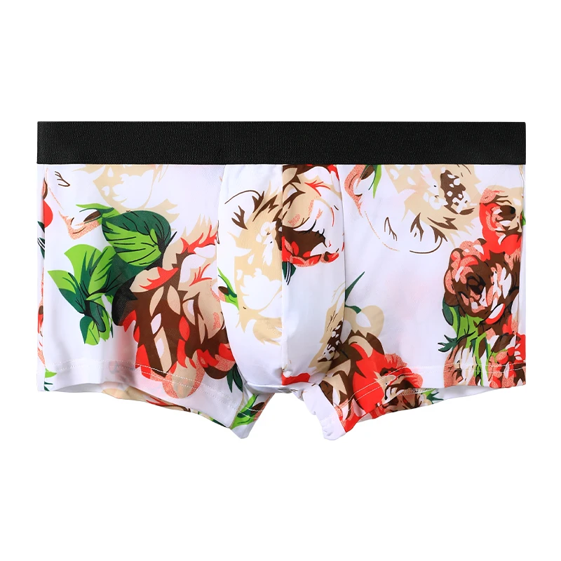 

5PCS Men's underwear, men's briefs, ice silk soles, four-cornered cuffs, men's modal summer thin style, breathable